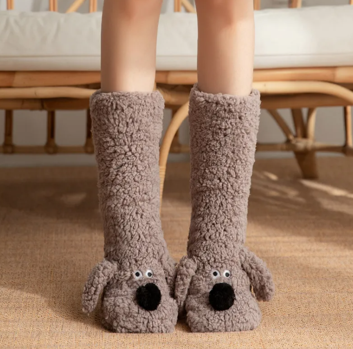 Womenâ€™s Plush Dog Socks