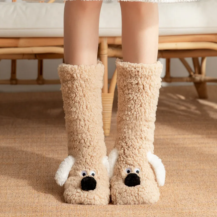 Womenâ€™s Plush Dog Socks