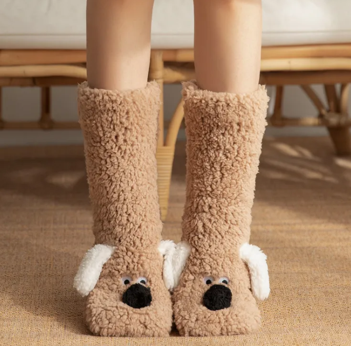 Womenâ€™s Plush Dog Socks